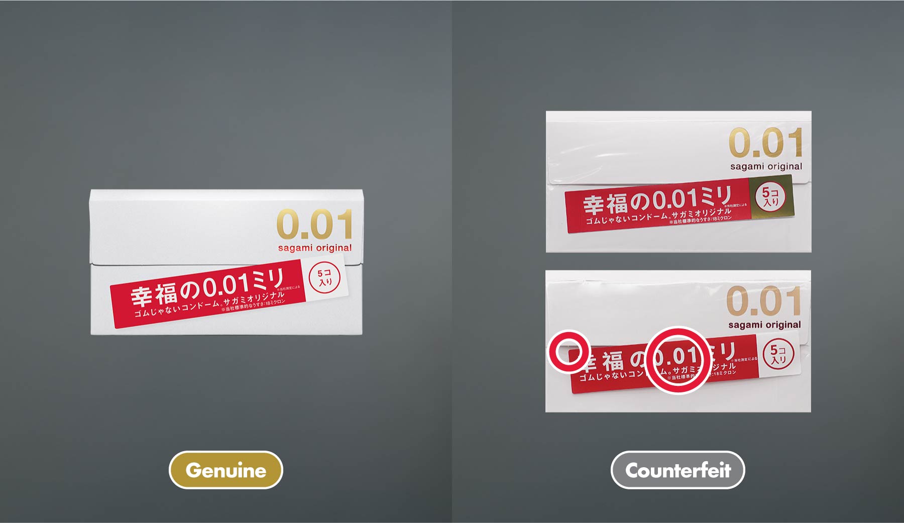 Comparison of Genuine and Counterfeit Products